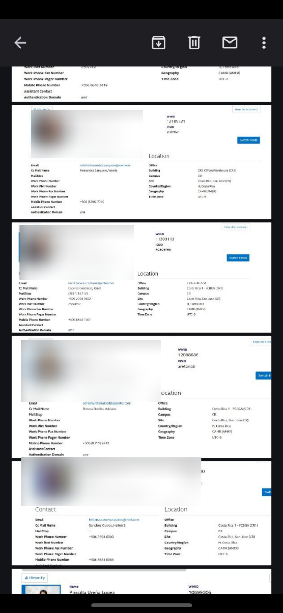 Insider Threat sample sensitive data
